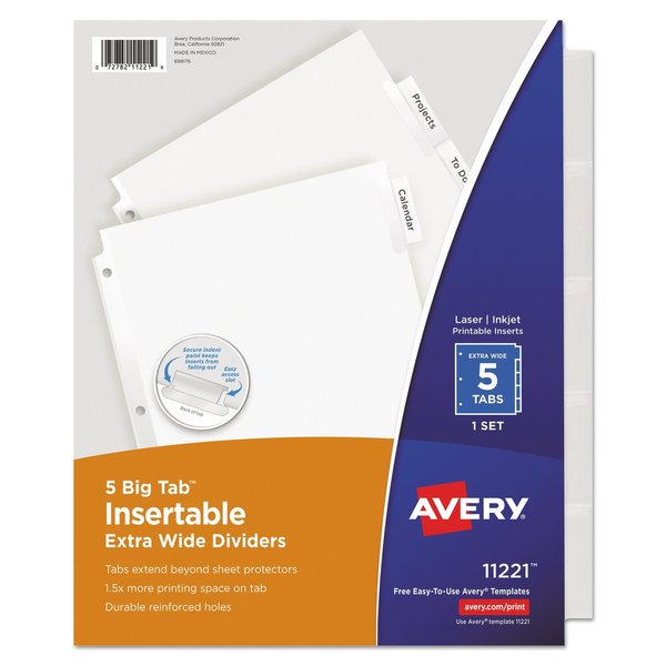 Avery Dennison Index Binder, Clear, Pk5 11221